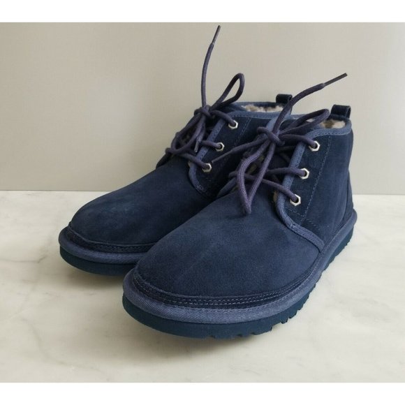 UGG Neumel Chukka Boot Navy Blue Suede Mens Size 8 41 - Picture 2 of 5